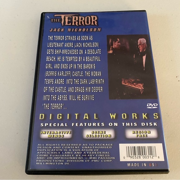 The Terror (1963, DVD) Sandra Knight, Jack Nicholson, Boris Karloff Region Free - Picture 2 of 4